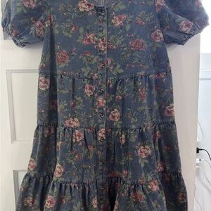 She + Sky Blue Puff Sleeve Midi Sundress